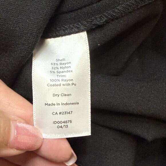 Talbots Dress Sheath Womens Size 8 Black Sleeveless New Faux Leather Trim NWT - Picture 7 of 10